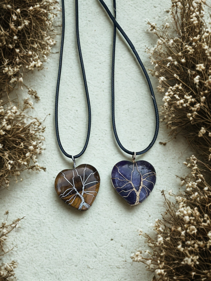 Heart Stone Pendant Necklace